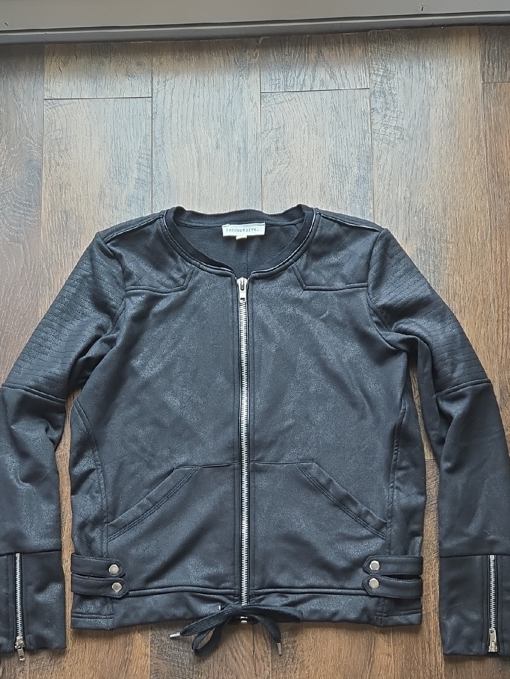Dance & Marvel Black Zippered Faux Leather Jacket